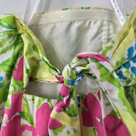 Lilly Pulitzer Franco Blue Eyed Girl Tie Back Strapless Multicolor Floral Dress - Picture 7 of 16